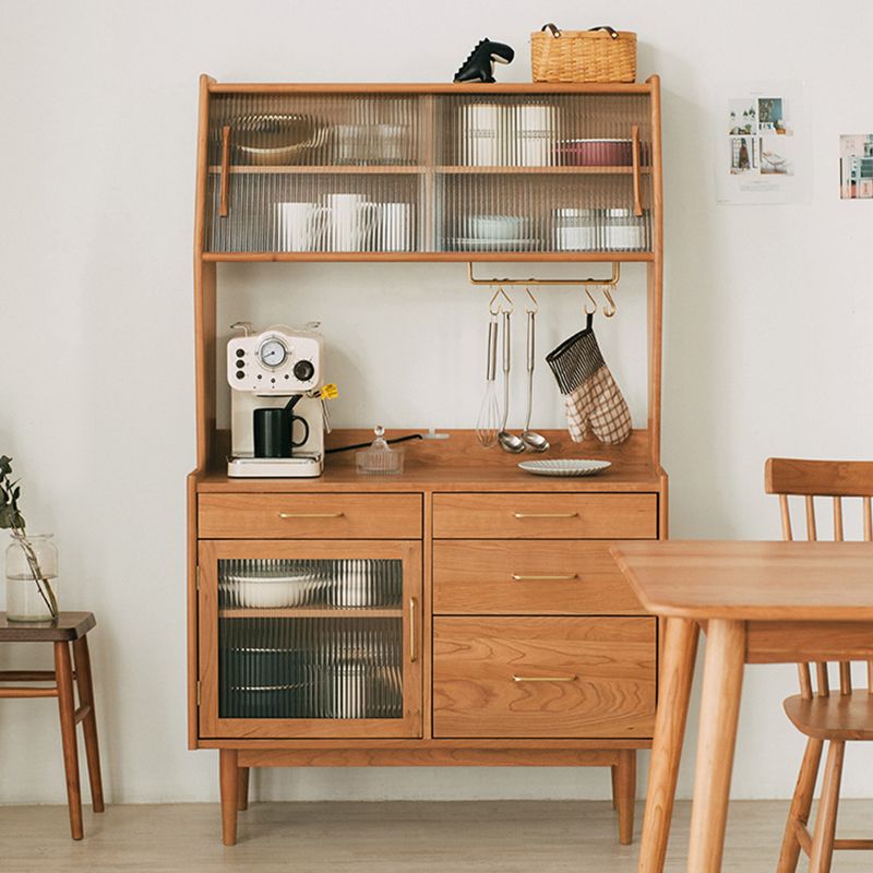 Modern Pine Dining Hutch 3 Drawers 16.5" W Hutch Cabinet for Dining Room