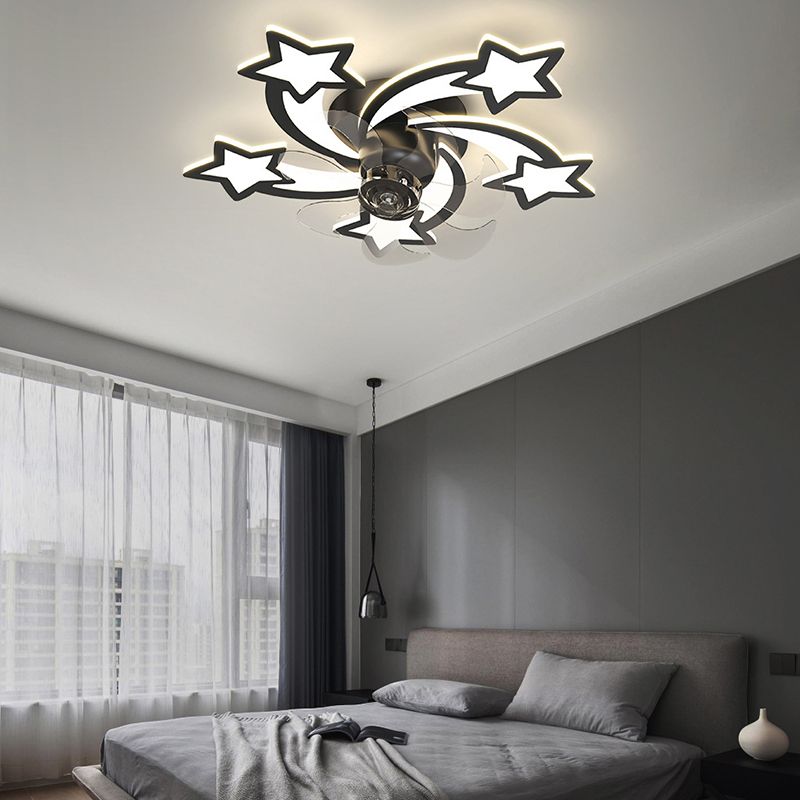 7-Blade Fan with Light Modern Polish Finish Ceiling Fan for Hallway