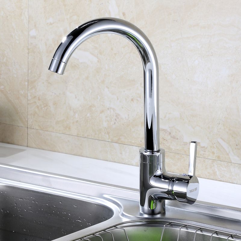 Modern Bridge Kitchen Faucet Stainless Steel Lever Handles High Arch Kitchen Faucet