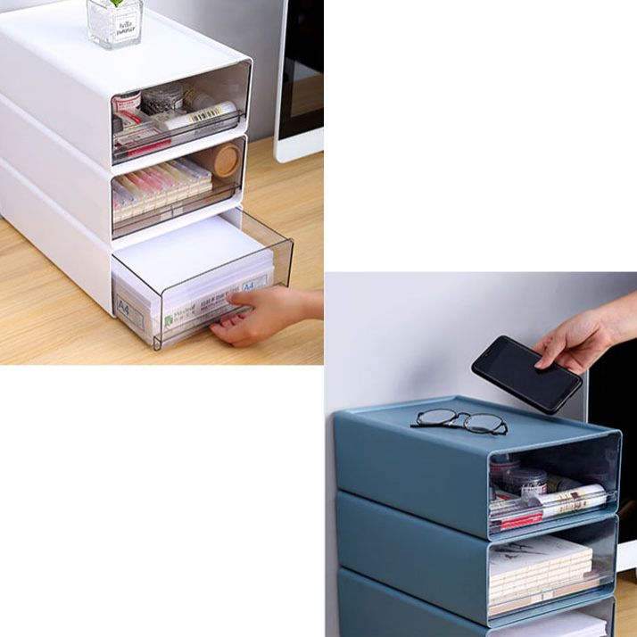 Modern Solid Color File Cabinet Plastic Filing Cabinet for Home Office