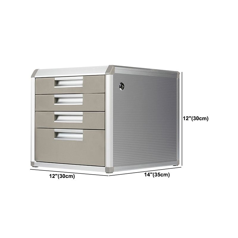 Modern Metal Lateral Cabinet Silver Drawers File Cabinet for Home or Office