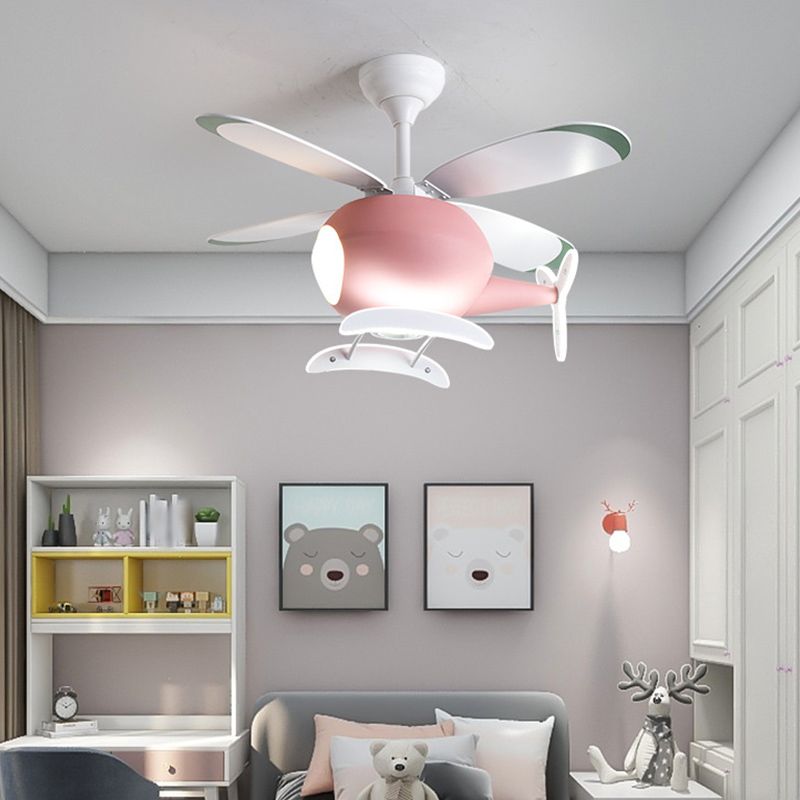 Éclairage de ventilateur de plafond de style pour enfants Metal 4 Plafond léger lampe à fans pour restaurant