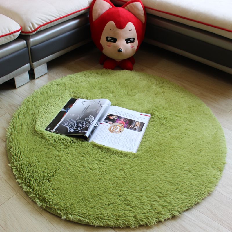 Fluffy Multicolor Plain Rug Synthetics Casual Carpet Non-Slip Backing Machine Washable Rug for Living Room