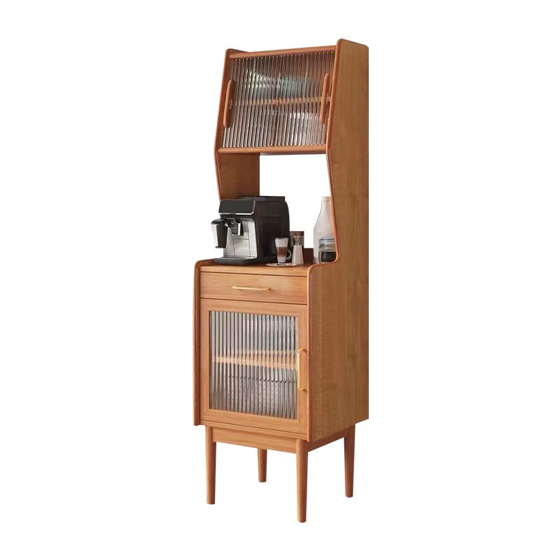 Modern Dining Hutch Pine Display Cabinet with Doors for Dining Room