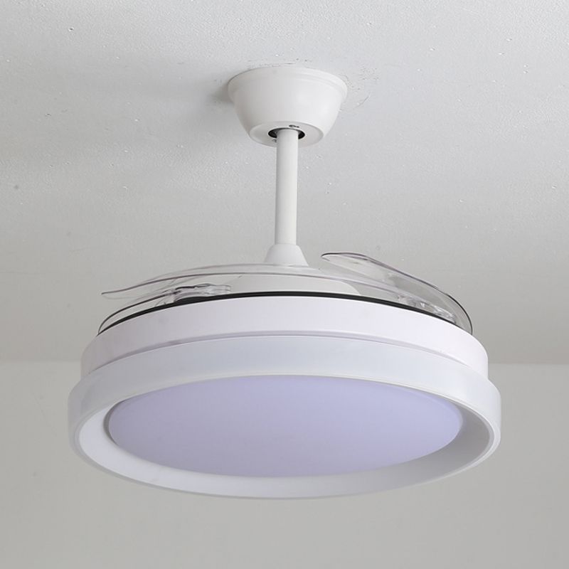 Modern 1 - Light Ceiling Fan Light in Matte White Iron and Acrylic Fan Light Fixture