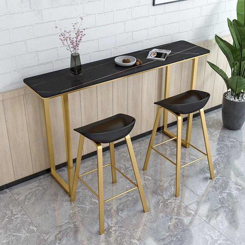 Nordic Style Rectangle Bar Counter Table Sintered Stone Dining Table for Kitchen