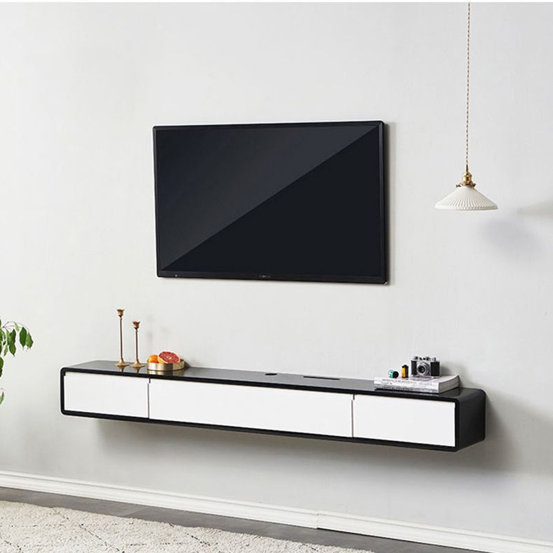 Solid Wood 9" D TV Stand , Wall Mounted Contemporary TV Stand Console with 2 Drawers