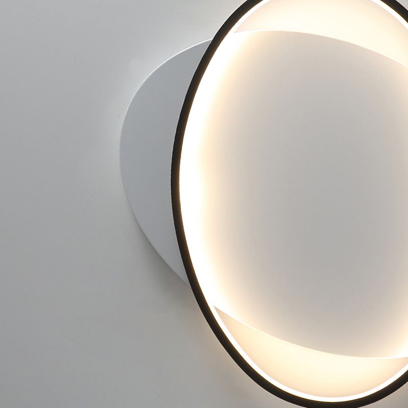 Lampada da soffitto a LED ovale nera con montaggio a incasso moderna in acrilico da 16"/19,5" con luce calda/bianca