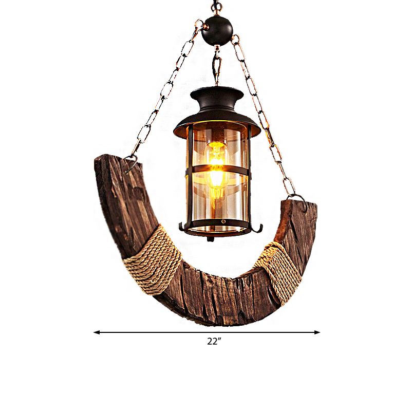 Zwarte cilinder hanger plafondlicht boerderij helder glas 1 lichte woonkamer hangende lamp met ketting