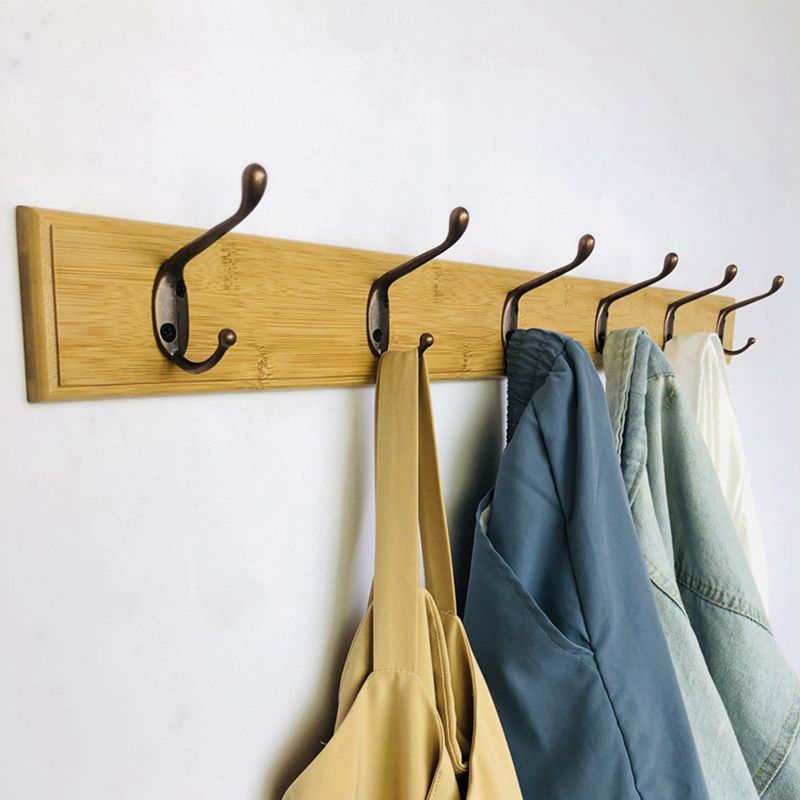 Modern Coat Rack Wood Framed Wall-Mounted Coat Hanger with Hooks