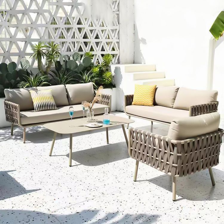 Minimalistic Metal Outdoor Patio Fade Resistant Sofa Patio Sofa with Cushions