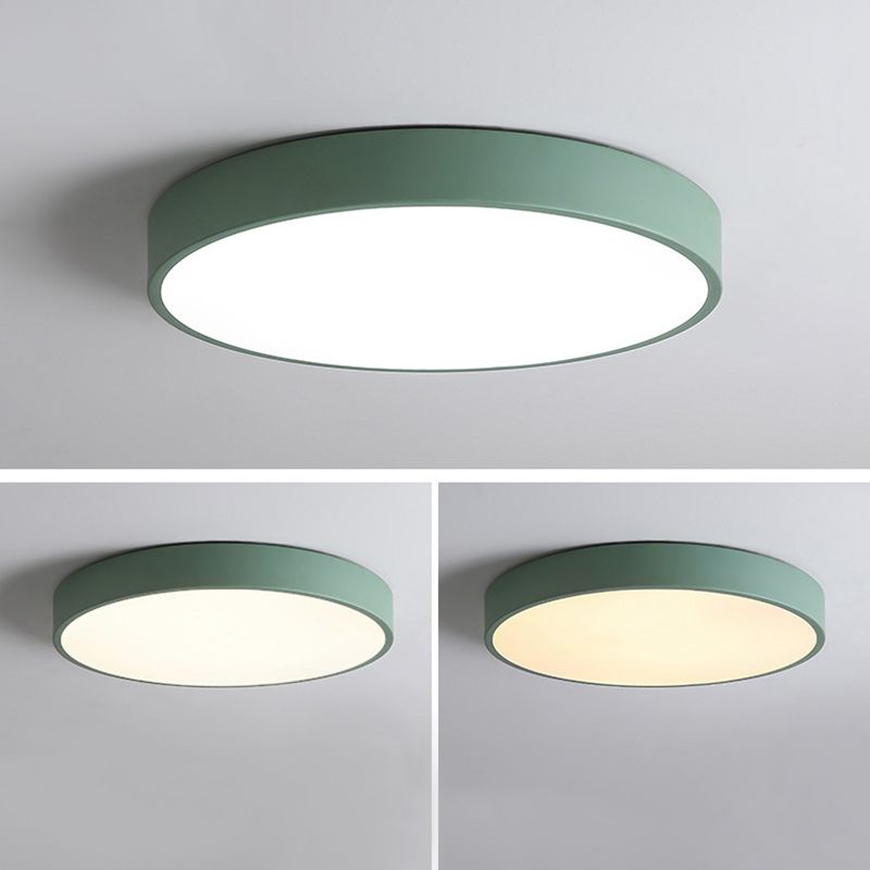 1-Light Round Flush Mount Ceiling Light Fixtures Modern Metal Led Flush Mount