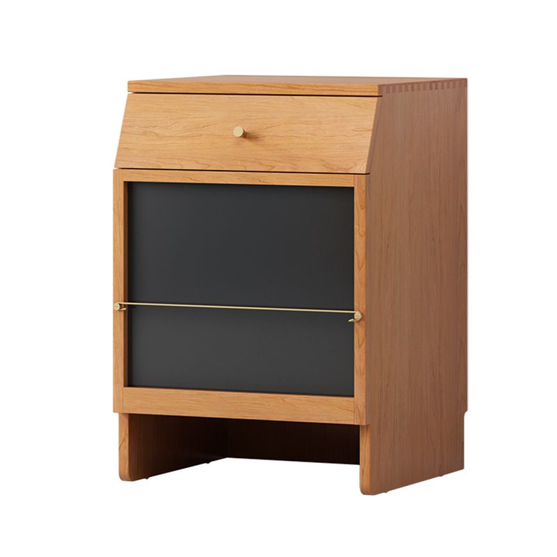 Nordic Style Solid Wood Display Cabinet with Drawer for Living Room