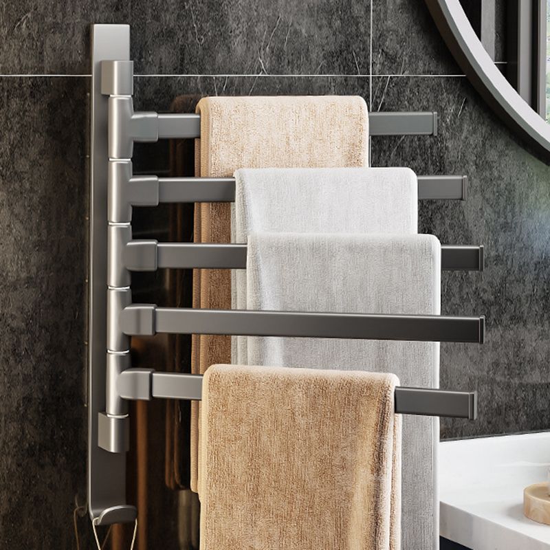 Contemporary Gray Bathroom Accessory Set  Aluminum Towel Bar