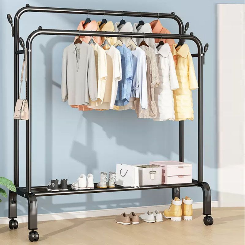 Modern Style Metallic Coat Rack Free Standing Hooks Design Coat Rack with Shelf