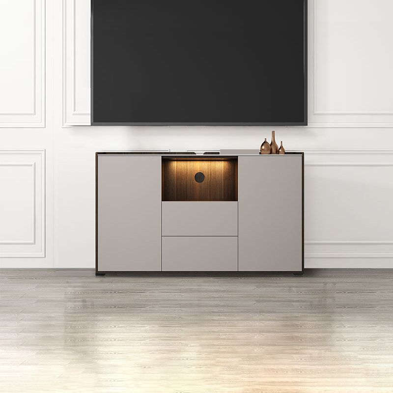 Contemporary Style Stone TV Stand 2 Doors and 2 Drawers TV Cabinet