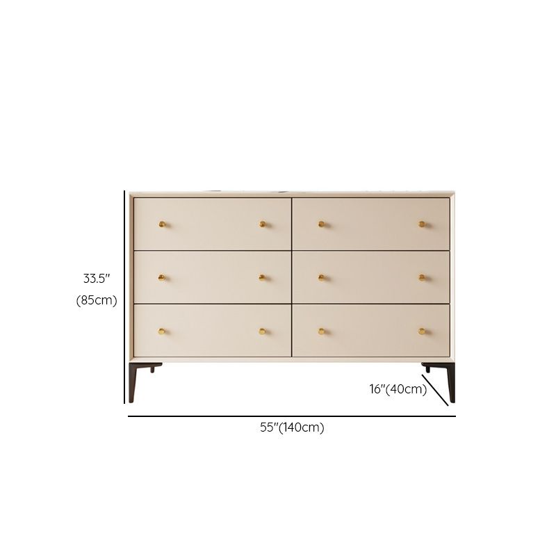 Glam Credenza Glass Doors Stone Side Board with Cabinets and Drawers