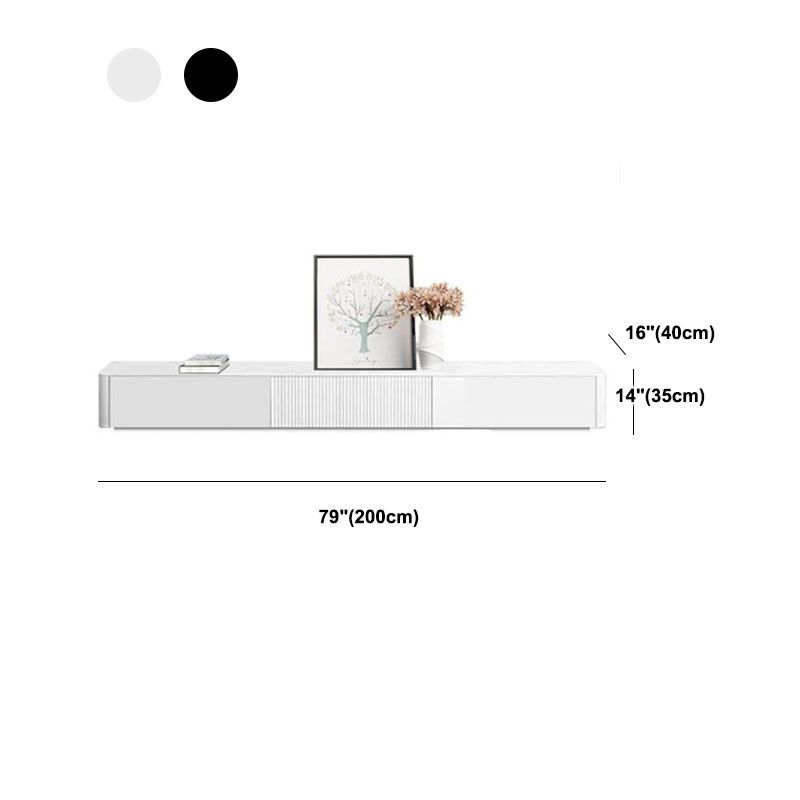 Scandinavian Scratch-Resistant TV Stand White/ Black TV Console with 3 Drawers