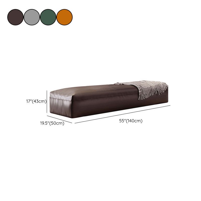 Modern Cushioned Seating Bench Solid Color Rectangle Bedroom Bench