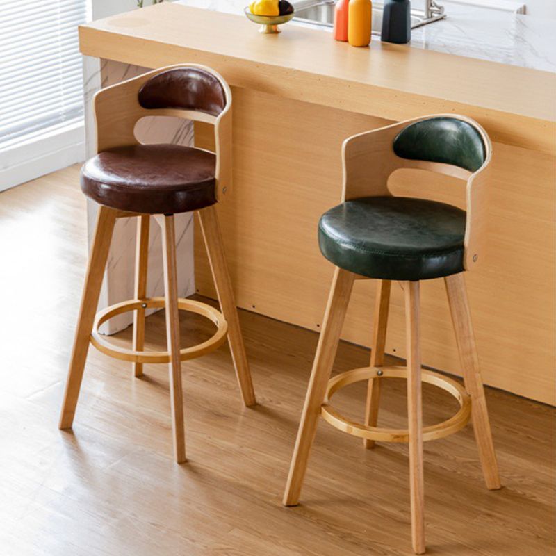 Contemporary Style Low Back Barstools with Cushion Upholstered Bar Stools