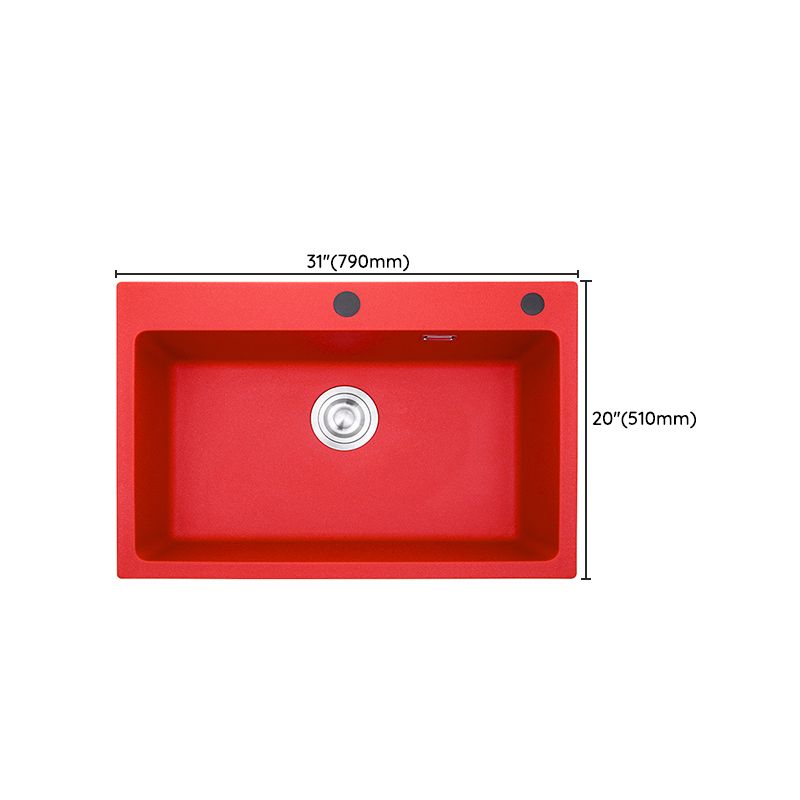 Quartz Kitchen Sink 1-Bowl Kitchen Sink with Rectangular Shape