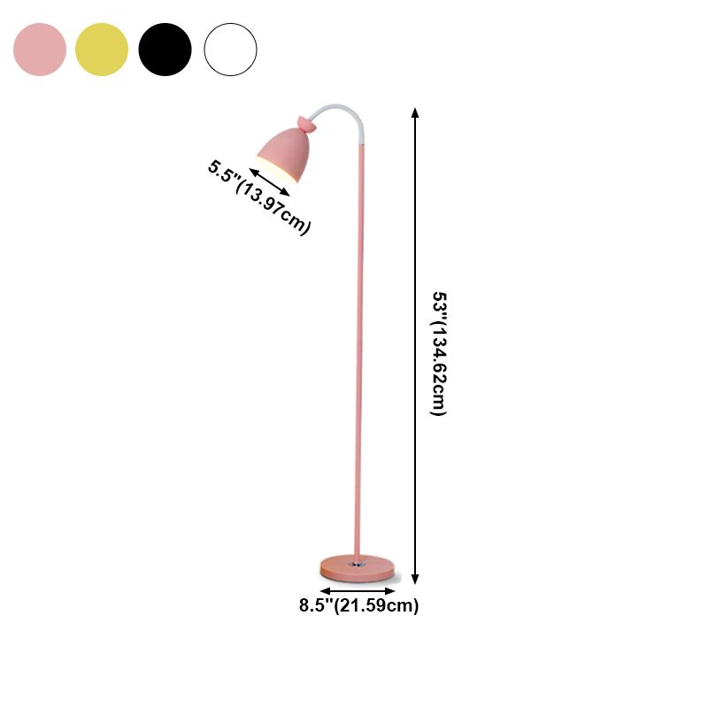 Macaron Metal Floor Reading Lamp 1-Light Floor Light for Living Room