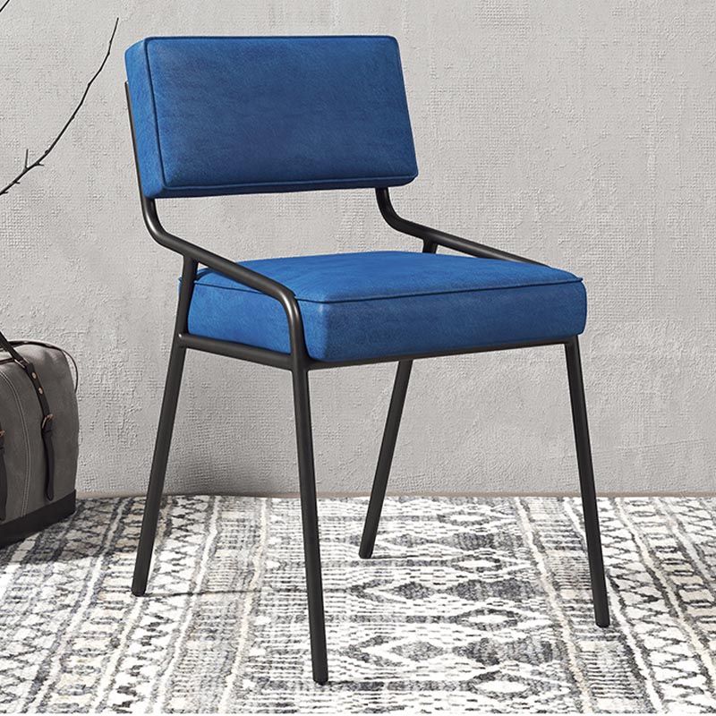 Contemporary Dining Chair Open Back Upholstered Chair in Matte Finish