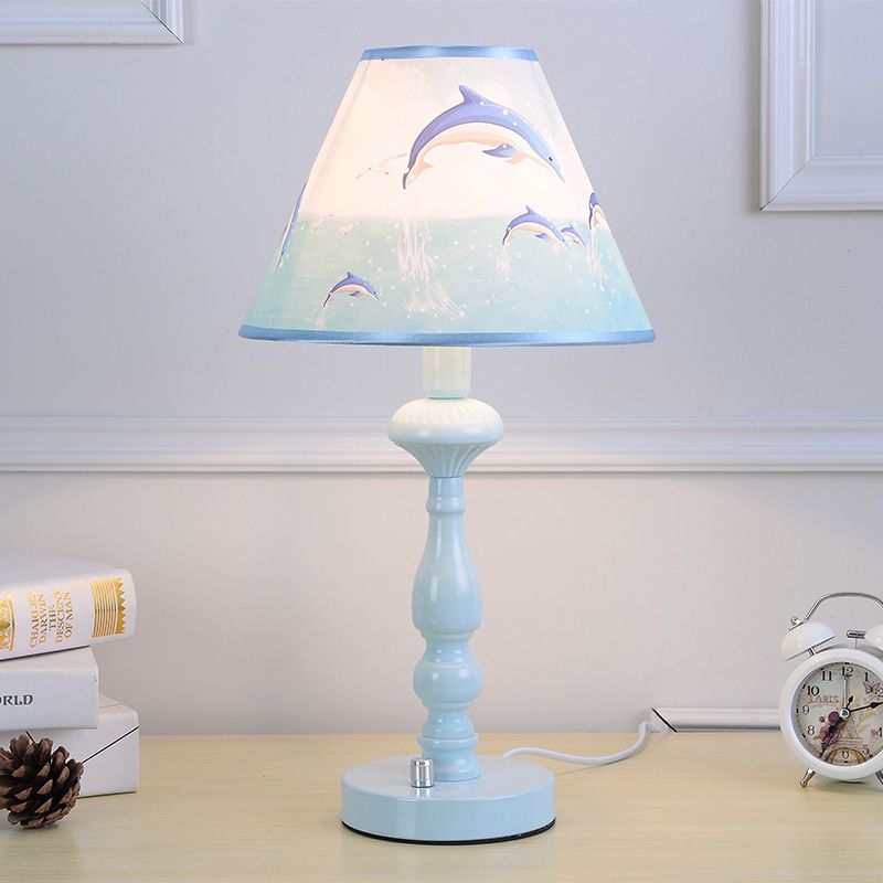 One Light Dolphin Desk Light Contemporary Metal Reading Light in Blue for Kid Bedroom