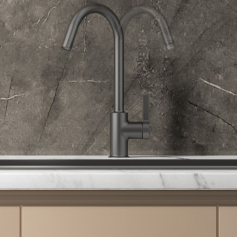 Modern Style Bar Faucet Copper Lever Handle Gooseneck Bar Faucet