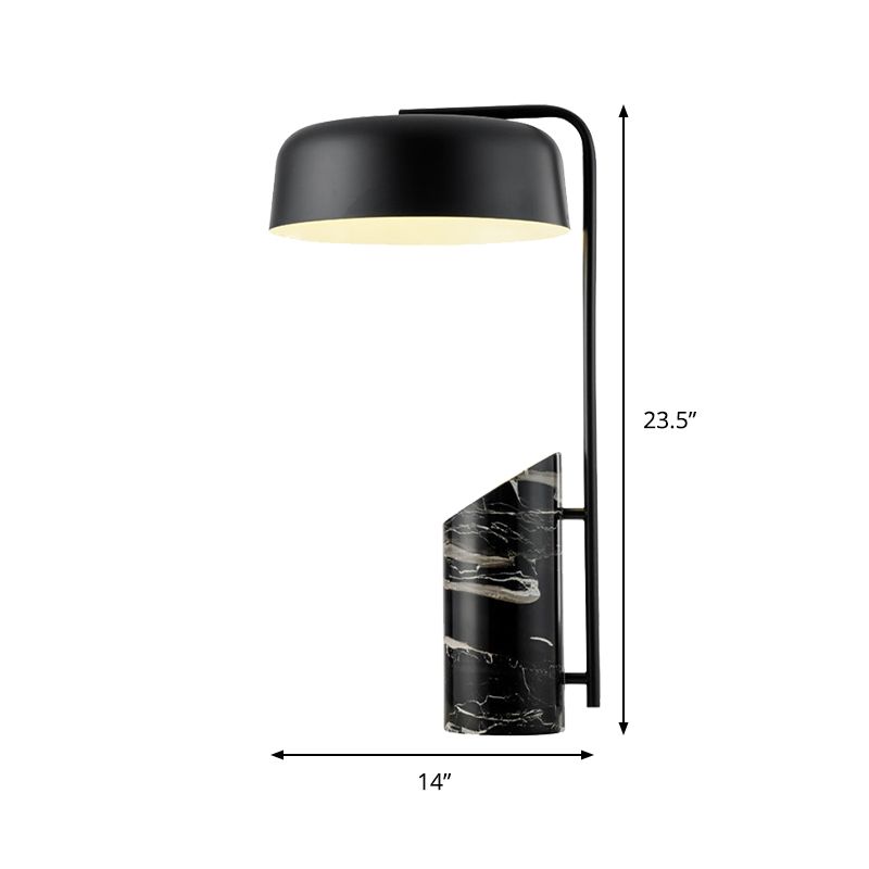 Contemporary 1 Head Task Lighting Black Drum Reading Book Light with Metal Shade