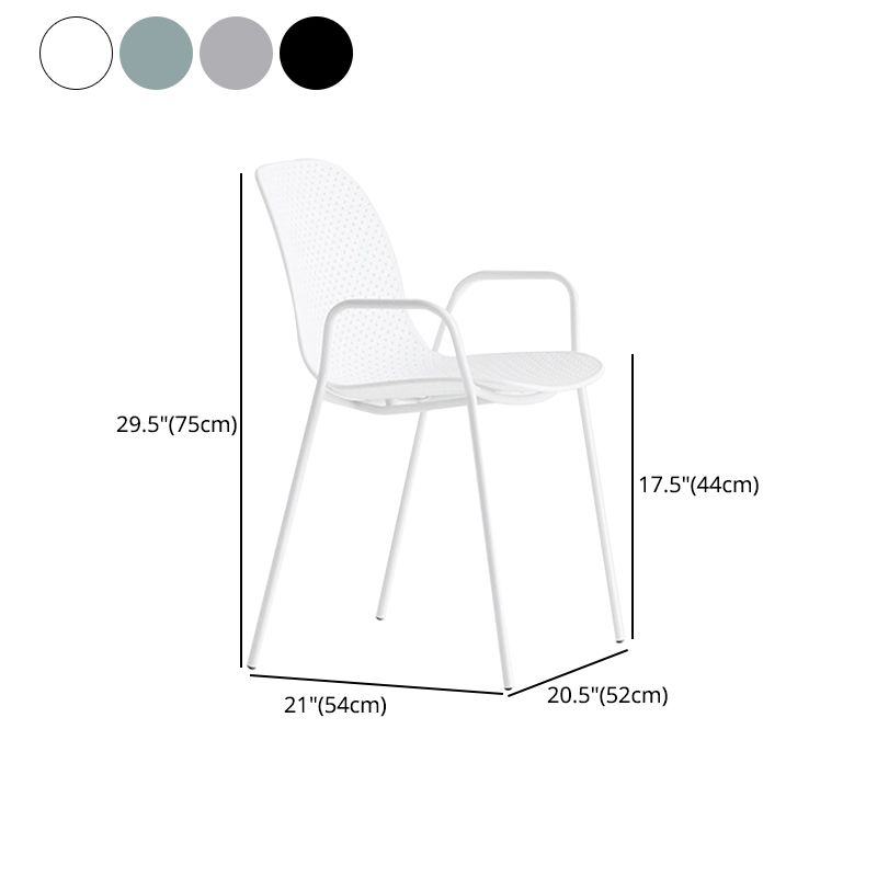 Industrial Style Metal Chair Dining Armless Chairs for Kitchen