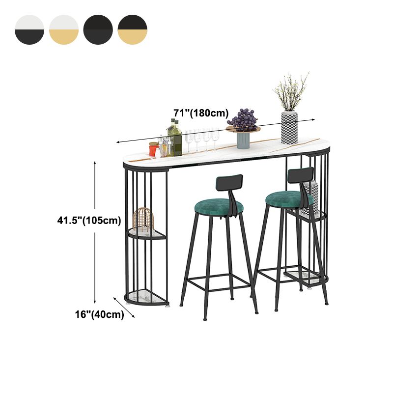Table à manger à hauteur de comptoir contemporain Table du bistrot de rangement ovale en marbre (seule table)