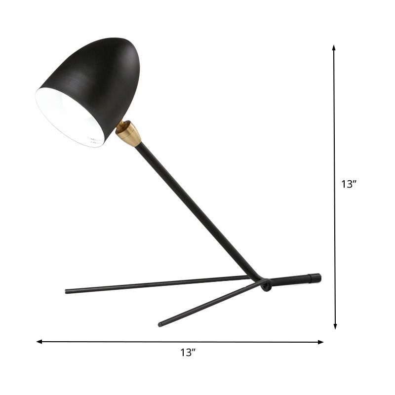 Contemporary 1 Head Task Lighting Black Dome Reading Book Light with Metal Shade