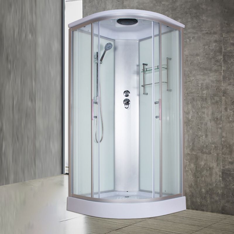 Round Semi-Frameless Shower Stall Corner Tempered Glass Shower Stall