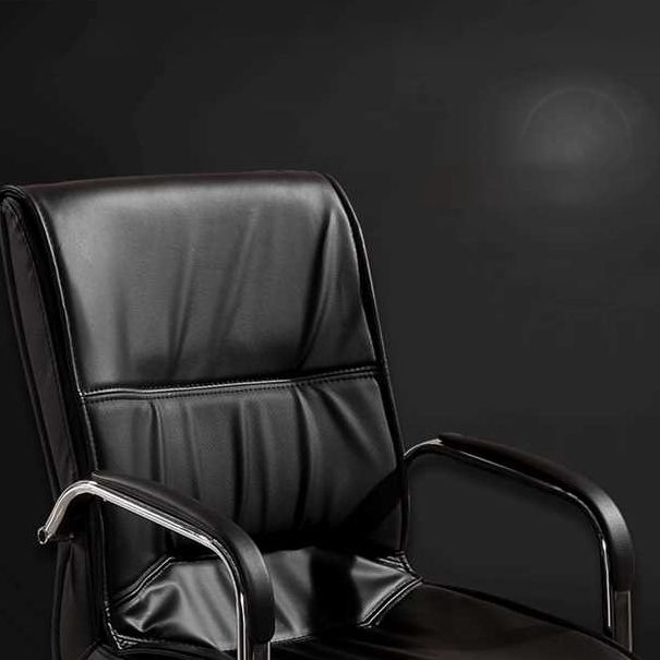 Faux Leather and Chrome Frame Desk Chair Padded Arms Office Chair