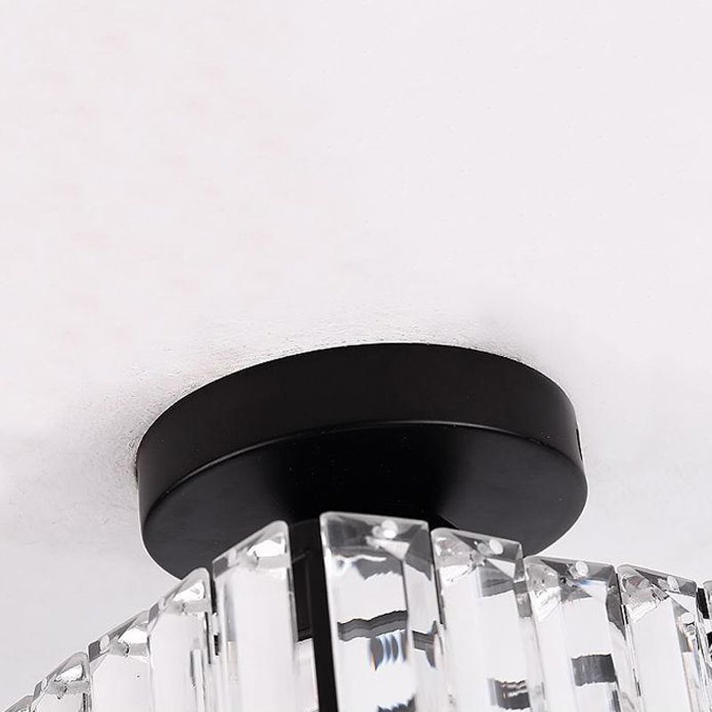 Crystal Flush Mount Lighting Fixtures Minimalist 1 Light Semi Flush Light