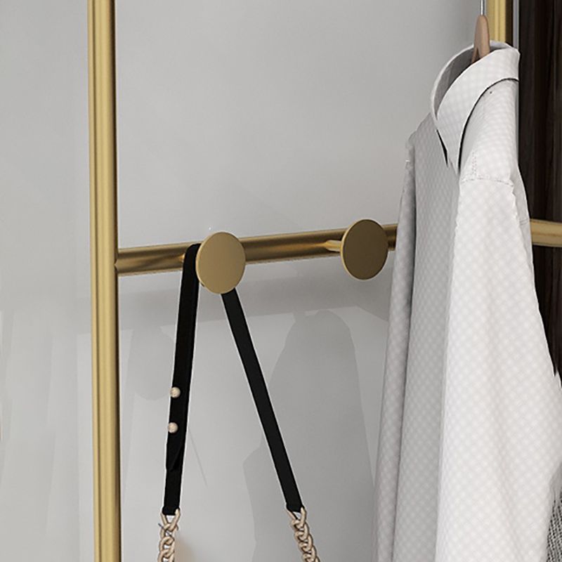 Modern Metallic Coat Hanger Free Standing Entry Coat Rack with Hooks