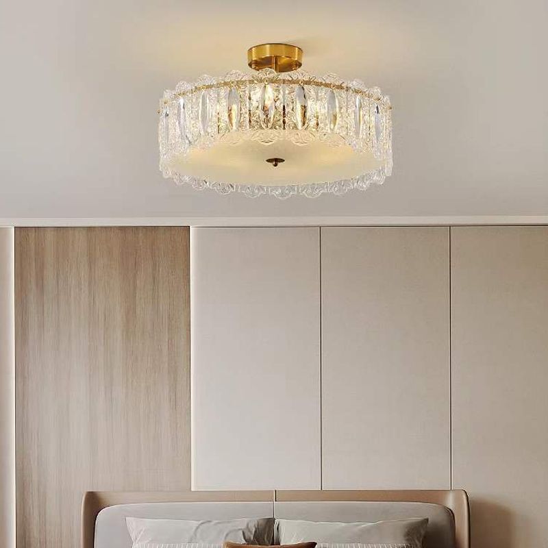 Modern Style Glass Shade Ceiling Light Simplicity Flush Mount for Bedroom