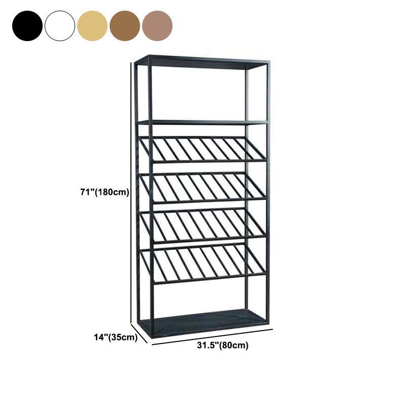 Modern Floor Wine Bottle & Glass Rack Metal  Wine Rack with Shelf