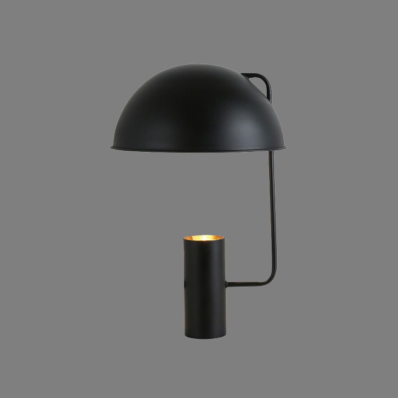 Hemisphere Nightstand Lamp Contemporary Metal 1 Bulb Reading Book Light in Black