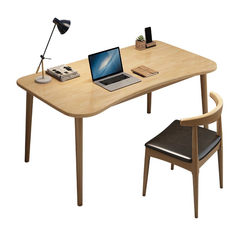 Contemporary Solid Wood Writing Desk with Chair Student Desk