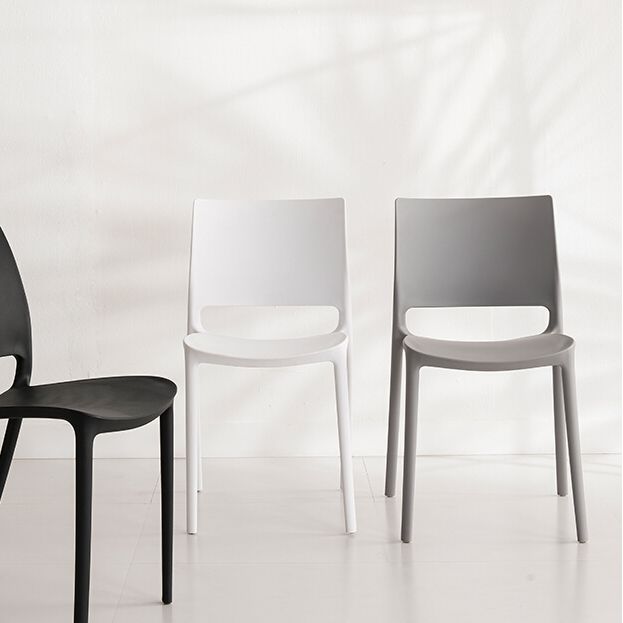 Nordic Chair Dining Armless Chair for Kitchen with Plastic Legs