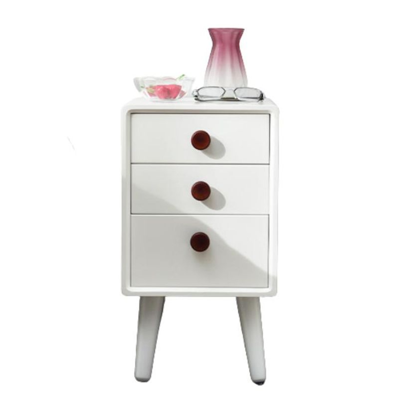 Solid Wood Standard Nightstand with Drawers Kids Bedside Table