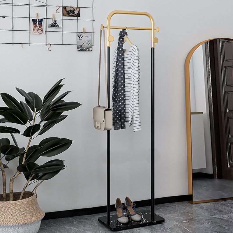 Modern Entry Hall Tree Metal 4 Hooks No Distressed Free Standing Coat Rack