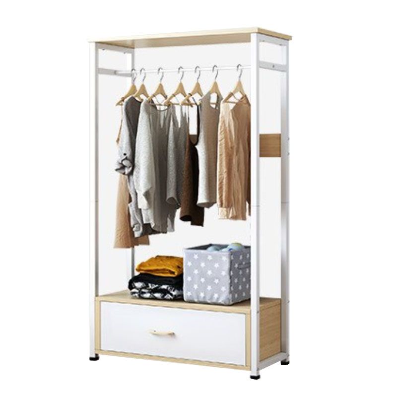 White Wooden Coat Rack Modern Style Minimalist Home Floor Coat Rack