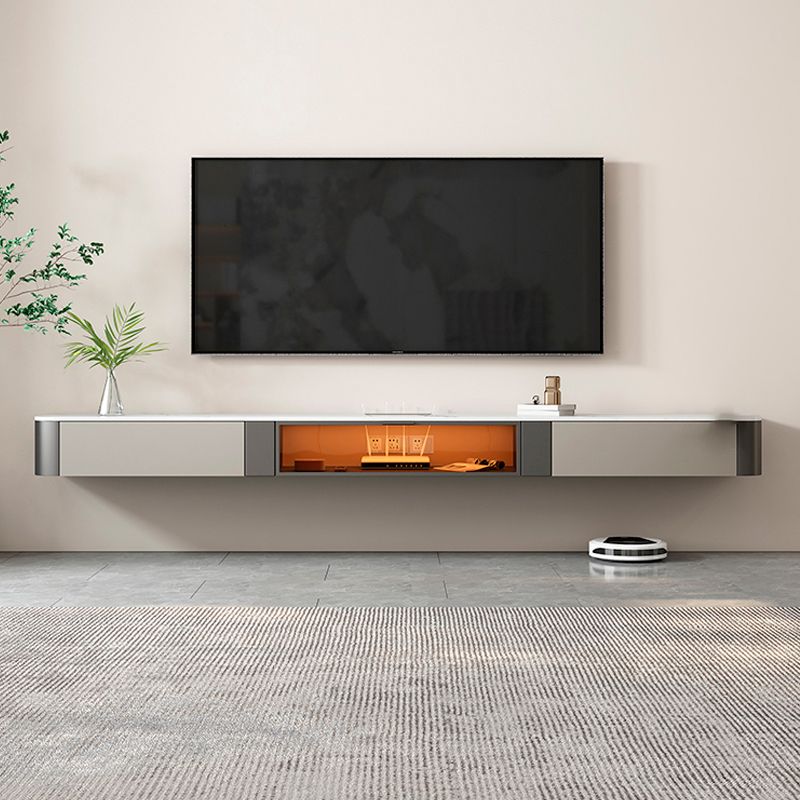 Modern Stone TV Stand Console Floating TV Media Stand with Drawers for Living Room