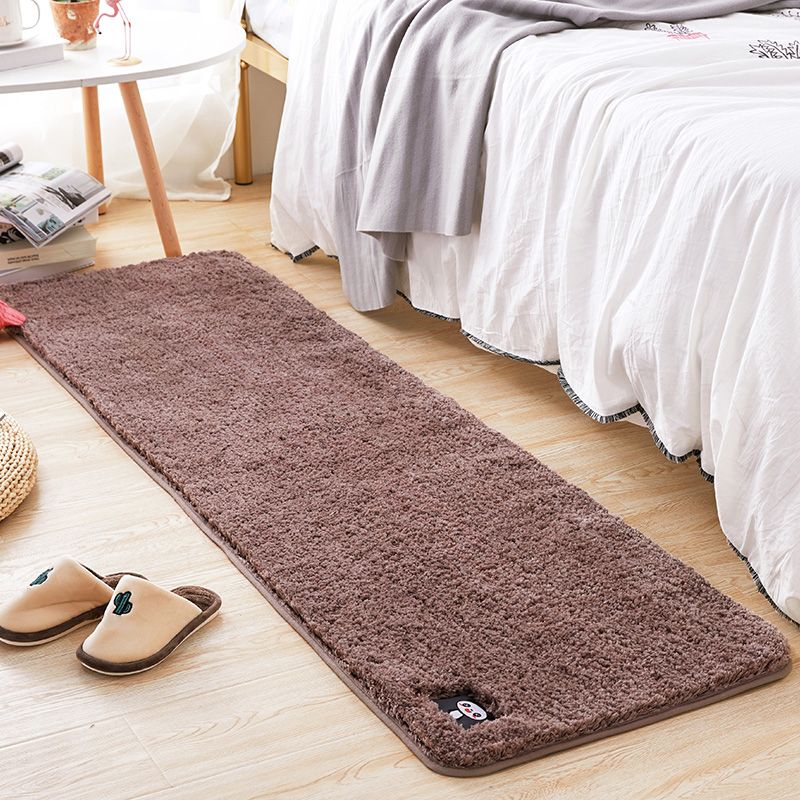 Multi Colored Bedroom Rug Modern Solid Color Rug Synthetics Non-Slip Backing Stain-Resistant Area Carpet