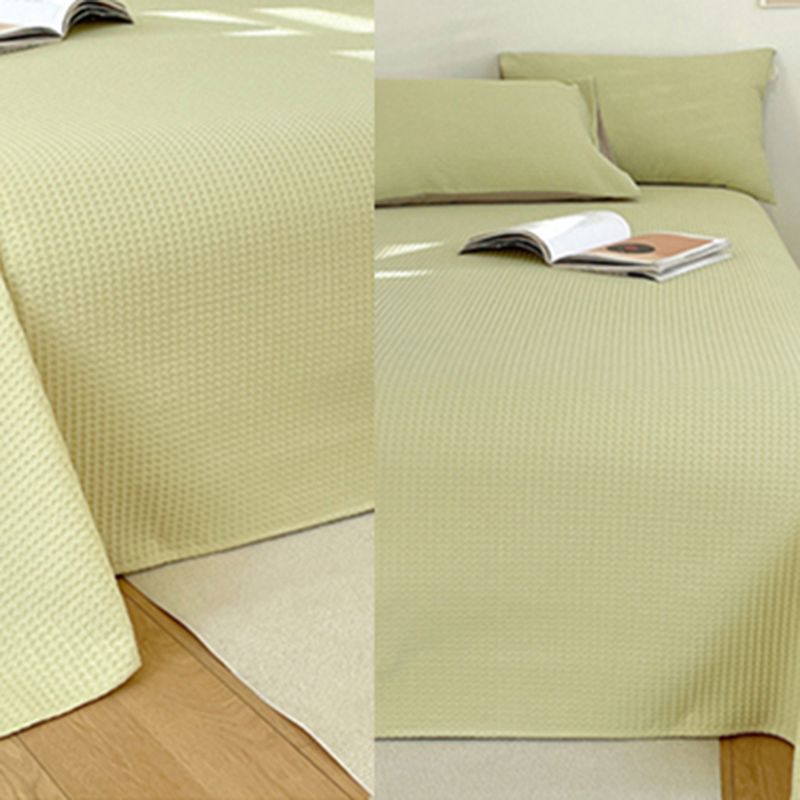 Waffle Bed Sheet Solid Cotton Fade Resistant Breathable Soft Bed Sheet Set