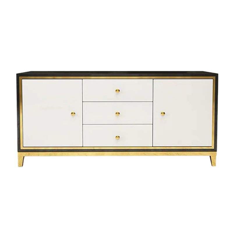 Glam Cabinets Mirrored Buffet 3 Drawers and 2 Doors Buffet Sideboard