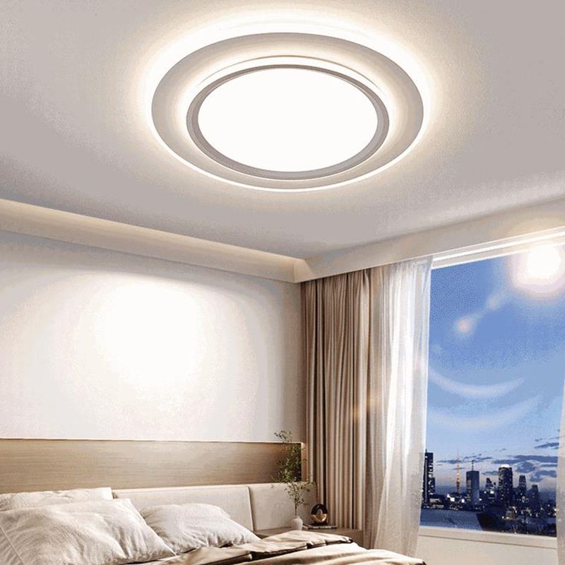 Metal Modern LED Flush Mount Geometric Shape Ceiling Light with Acrylic Shade